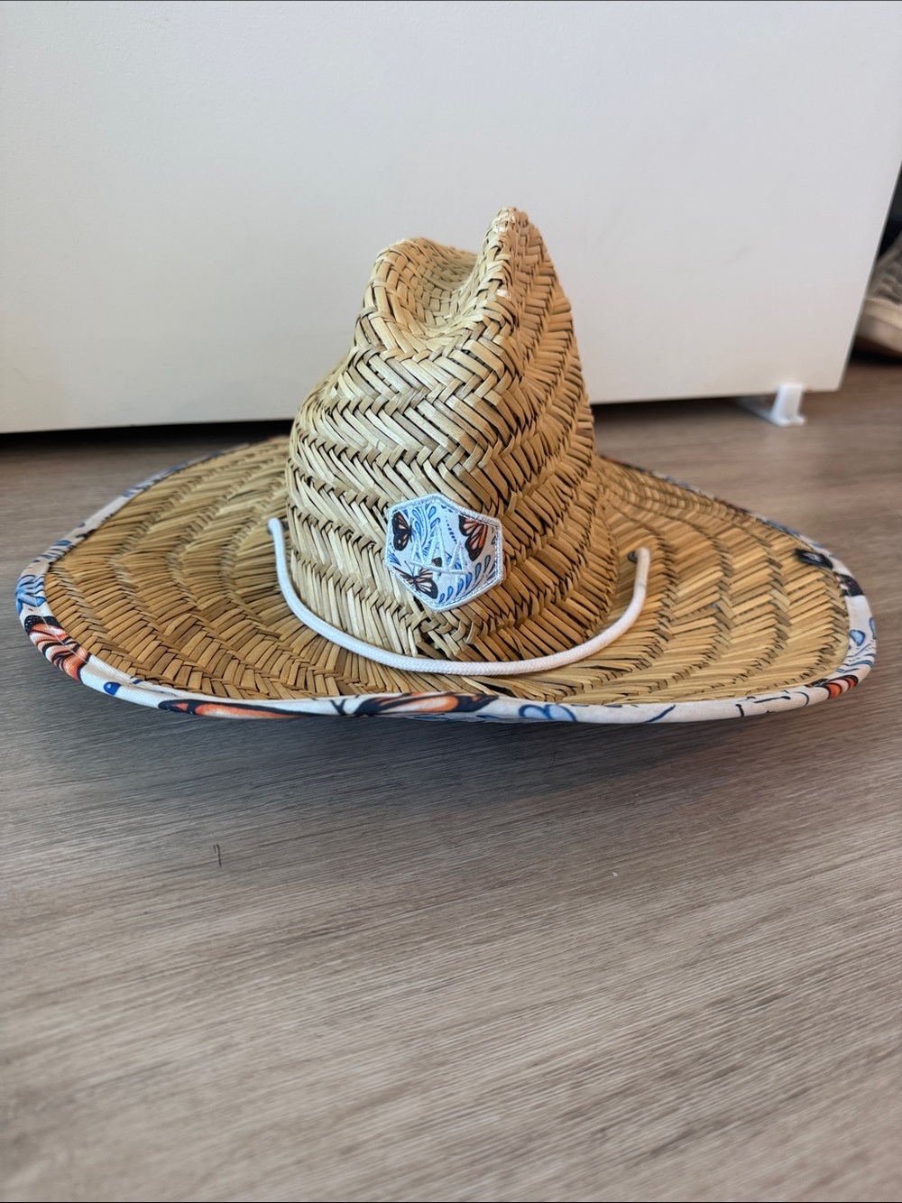 Hemlock Straw Beach Lifeguard Hat Butterfly Print